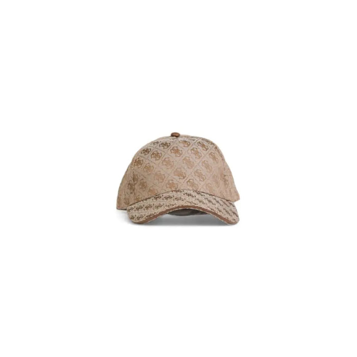 Guess Women’s Beige Baseball Cap with Patterned Design and Textured Brim