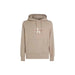 Beige Calvin Klein hoodie featuring a monogram logo on the chest for men