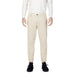 Beige dress pants with black shoes and white shirt from Borghese - Borghese Men Trousers