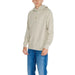 Calvin Klein Jeans Men Sweatshirts Beige Hooded Sweatshirt with Blue Jeans