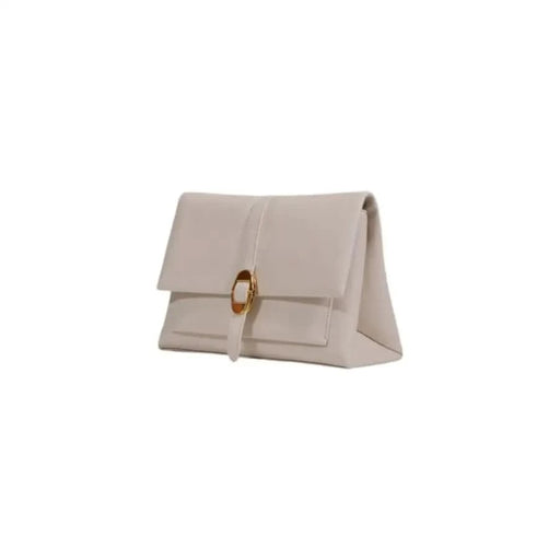 Beige leather handbag featuring gold hardware closure from Coccinelle Women Bag range