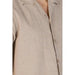 Beige linen button-up shirt with collar from Hamaki-ho Men’s Collection