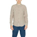 Blauer Men Shirt Beige long-sleeved button-up with two chest pockets