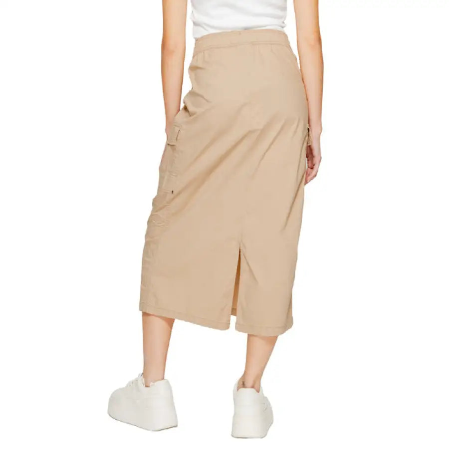 Beige midi skirt with side slit and cargo pockets from Street One Women’s collection