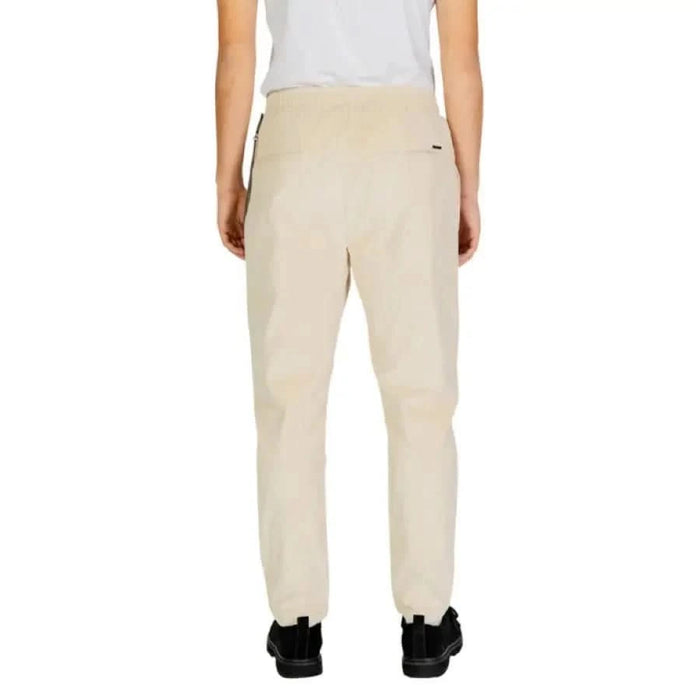 Beige off-white trousers viewed from the back by Gianni Lupo Men Trousers