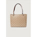 Beige patterned tote bag with leather handles from Guess Women Bag collection