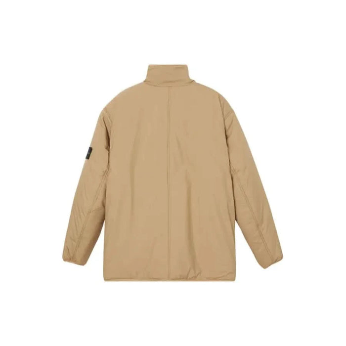 Beige turtleneck jacket with sleeve patch from Calvin Klein Jeans Men’s collection