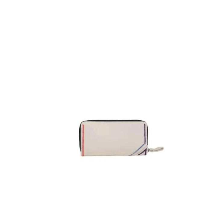 Beige zippered wallet with contrasting trim edges from Desigual Women Wallet collection