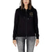 Black Armani Exchange zip-up hoodie with gold ’AX’ logo for women