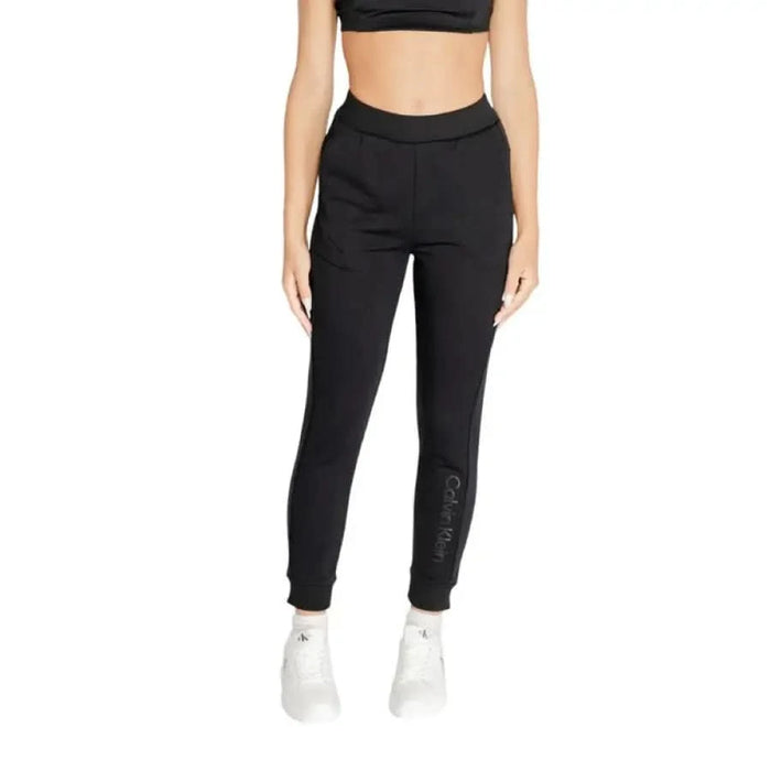 Black tapered leg jogger pants with elastic waistband from Calvin Klein Sport