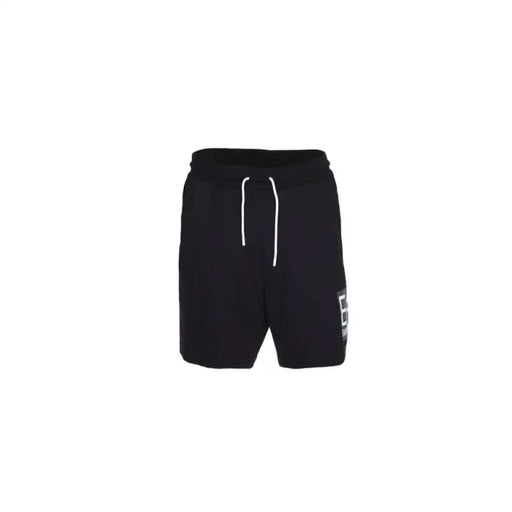 Black athletic shorts with drawstring waist and logo from Ea7 Men Shorts collection