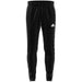 Black Adidas athletic sweatpants with white stripes and logo for men