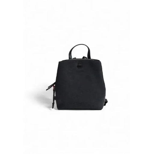 Black structured boxy backpack with a short handle from Desigual Women’s Bag collection