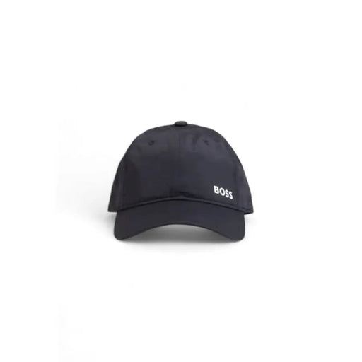 Black Boss Men Cap featuring embroidered BOSS text on the front