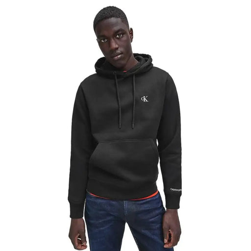 Black Calvin Klein hoodie with CK logo on chest from Calvin Klein Jeans Men Sweatshirts