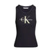 Black Calvin Klein Jeans women’s tank top with white logo on display