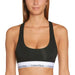 Black Calvin Klein sports bra with white branded elastic band for women