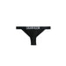 Black Calvin Klein thong underwear with ribbed texture and elastic waistband in beachwear