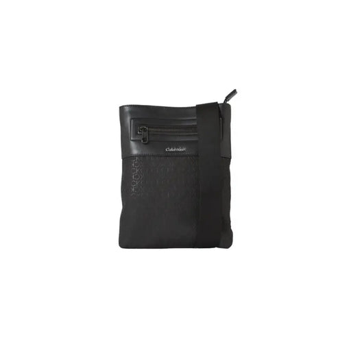 Black Calvin Klein crossbody bag featuring zippered front pocket for men