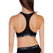 Black Calvin Klein racerback sports bra with elastic branded band for women