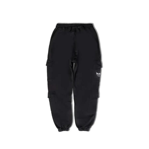 Black cargo sweatpants with elastic waistband and cuffs, Disclaimer Men Trousers