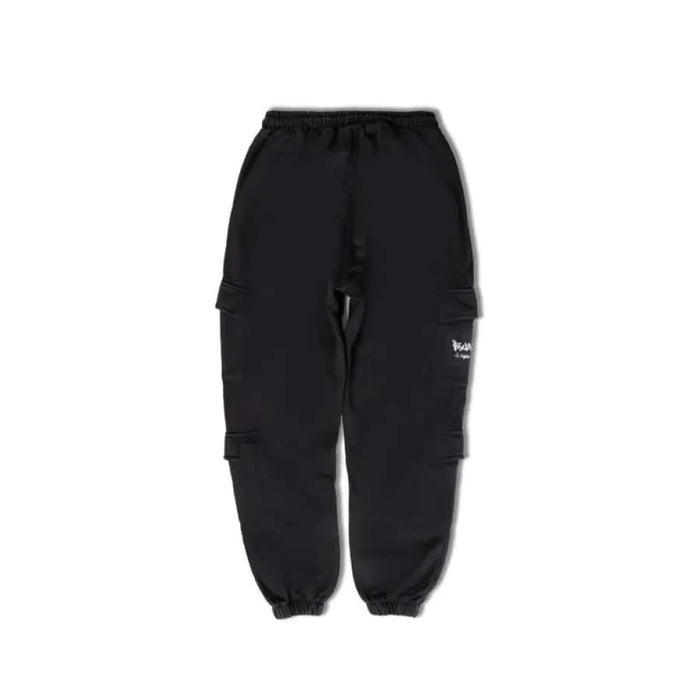 Black cargo sweatpants with elastic waistband and cuffs, Disclaimer Men Trousers