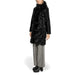 Black faux fur winter coat with horizontal paneling from Cleré Women Jacket collection