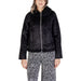 Black faux fur zip-up jacket with side pockets from Street One for women