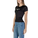 Black short sleeve fitted T-shirt with graphic print from Tommy Hilfiger Jeans