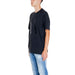 Black minimalist graphic t-shirt from Armani Exchange for men featuring front design