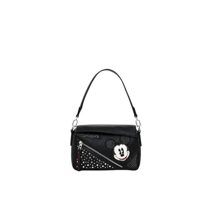 Black handbag with Mickey Mouse design and studs from Desigual Women Bag collection