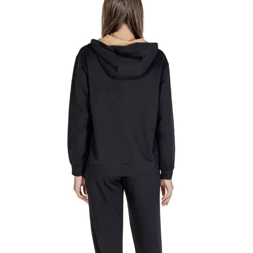 Black hooded sweatshirt back view from Alviero Martini Prima Classe Women Sweatshirts