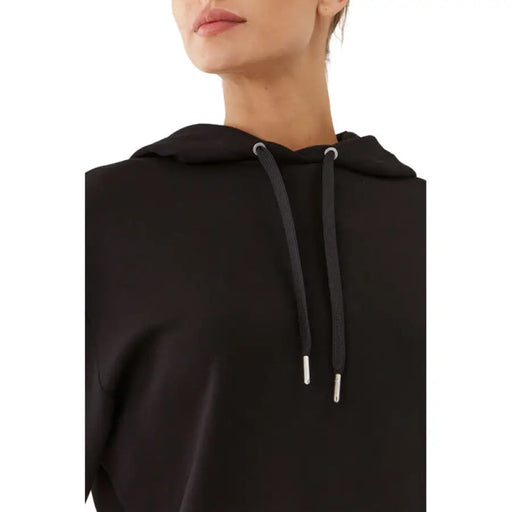 Black hooded sweatshirt with drawstrings from Armani Exchange for women