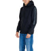 Calvin Klein Jeans Men Sweatshirts - Black hooded sweatshirt with gray sleeve stripe