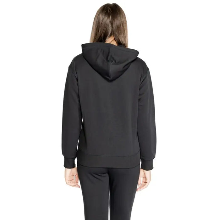 Black hooded sweatshirt back view from Calvin Klein Sport Women Sweatshirts collection