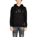 Black hooded sweatshirt with glossy logo, perfect for Icon Men Sweatshirts collection