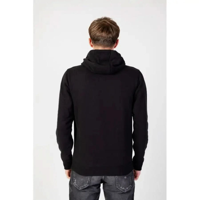 Black hooded sweatshirt from the back - Tommy Hilfiger Jeans Men Sweatshirts