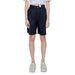 Black knee-length, pleated high-waist shorts for women - Only brand