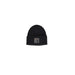 Black knit beanie with square patch logo from Antony Morato Men Cap collection