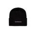 Black knit beanie featuring Calvin Klein Jeans logo from Calvin Klein Men Cap collection