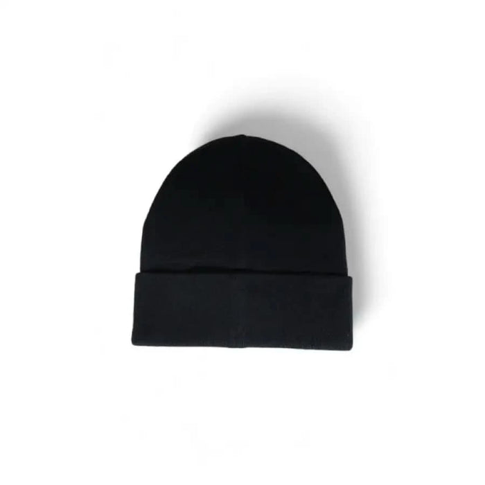 Black knit beanie with folded brim from Calvin Klein Men Cap collection