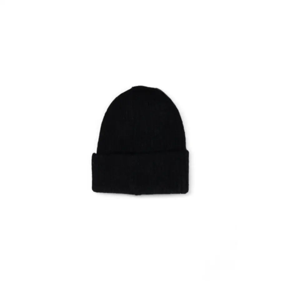 Black knit beanie with a folded brim from Calvin Klein Women Cap collection