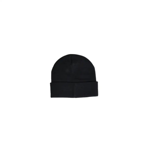 Black knit beanie hat with folded brim from the Icon Men Cap collection