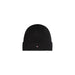 Black knit beanie featuring a small Tommy Hilfiger logo for men