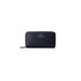 Black leather Armani Exchange wallet with zipper closure for women