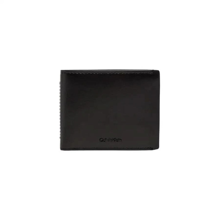 Black leather bifold wallet from Calvin Klein for stylish men