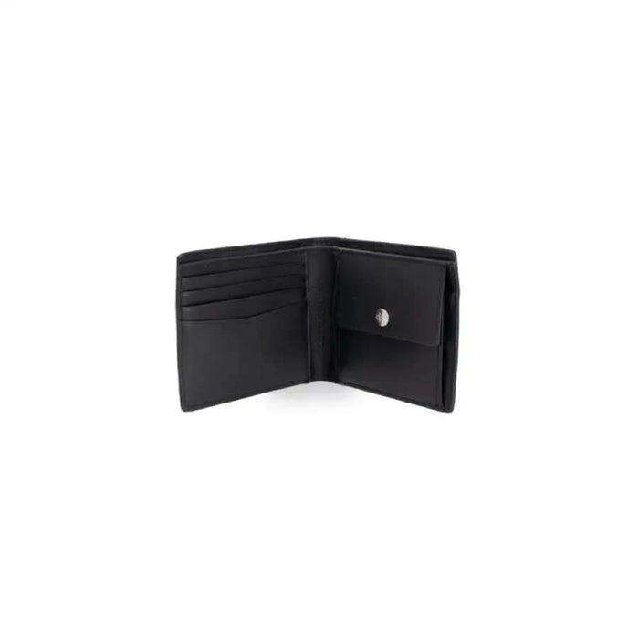 Black leather bifold wallet with card slots and coin pocket - Calvin Klein Men Wallet