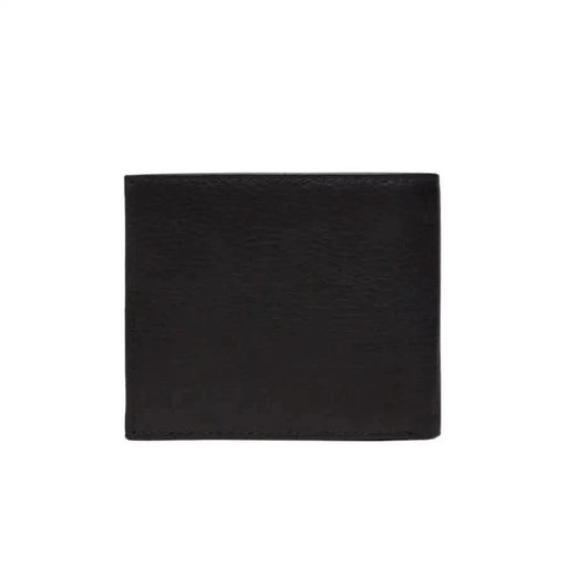 Black leather bifold wallet by Tommy Hilfiger for men, showcasing sleek design and premium quality