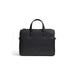 Black leather briefcase with short handles and zipper closure by Calvin Klein Men Bag