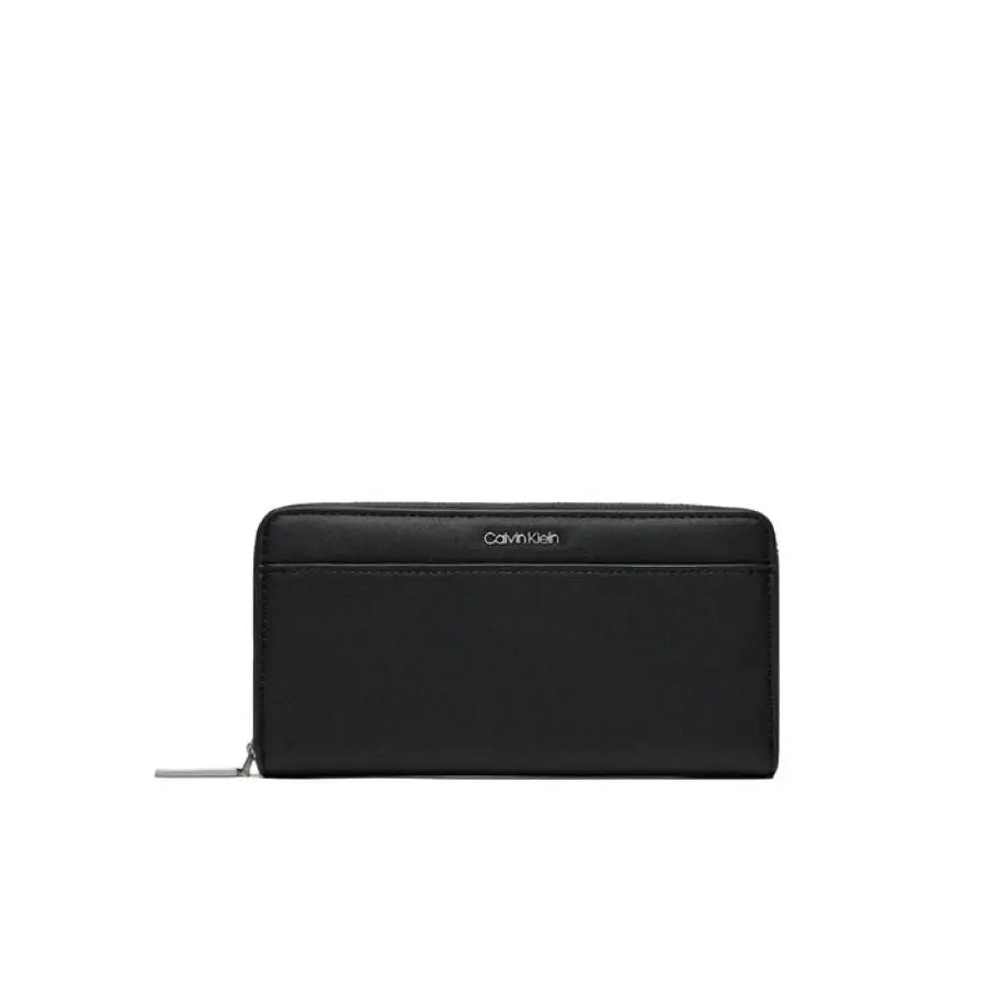 Calvin Klein Jeans black leather zip-around wallet for women